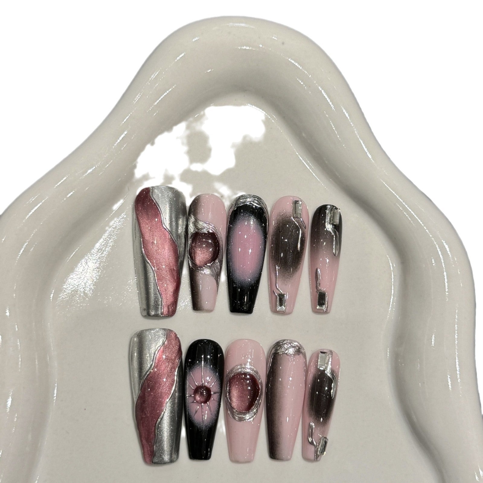 Y2g Black Cool Hot Girl Stickers Wear Nail Tip