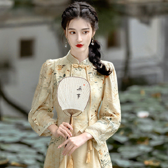 Chinese Button Knots Cheongsam Dress For Women