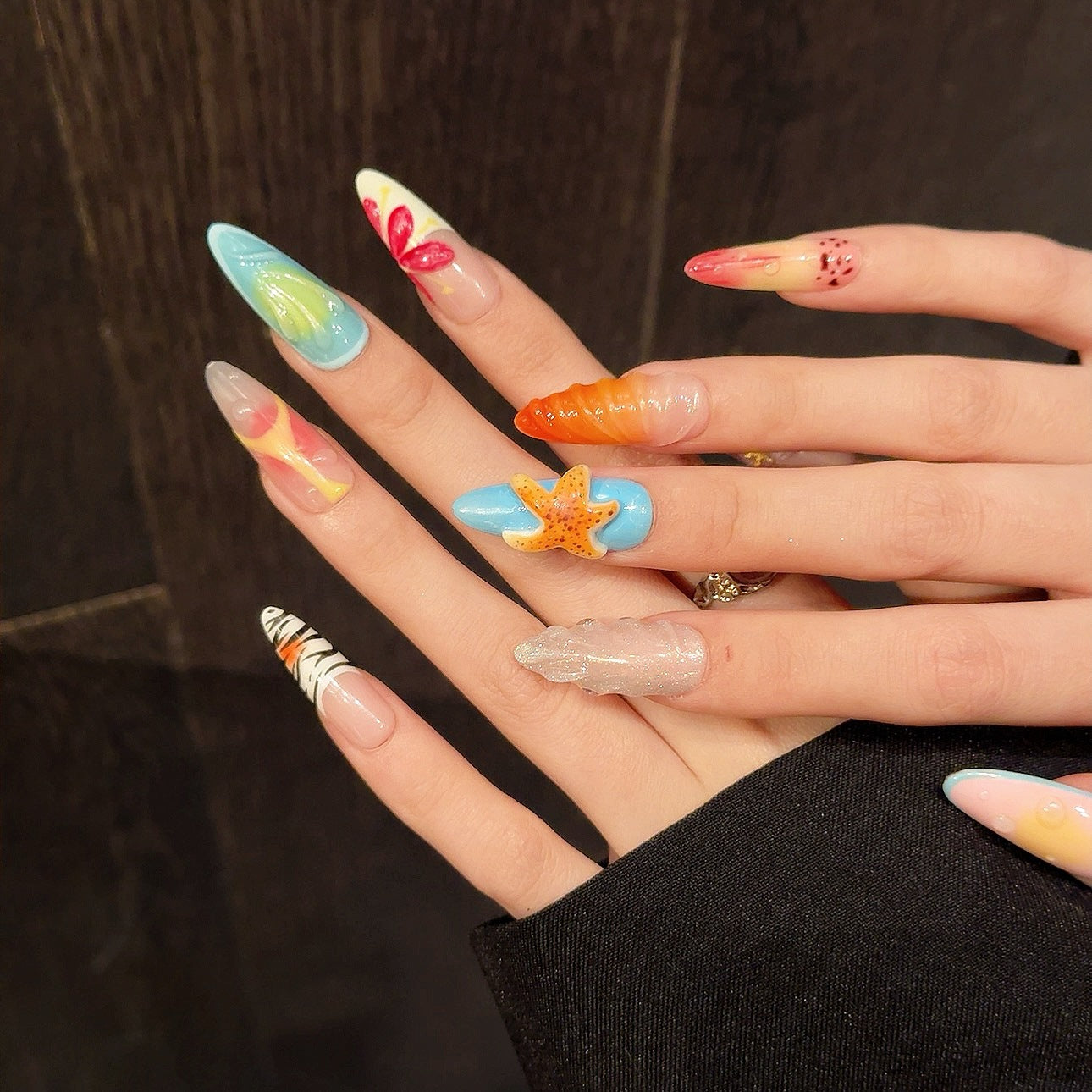 Three-dimensional Starfish Island Vacation Style Wear Nail Tip
