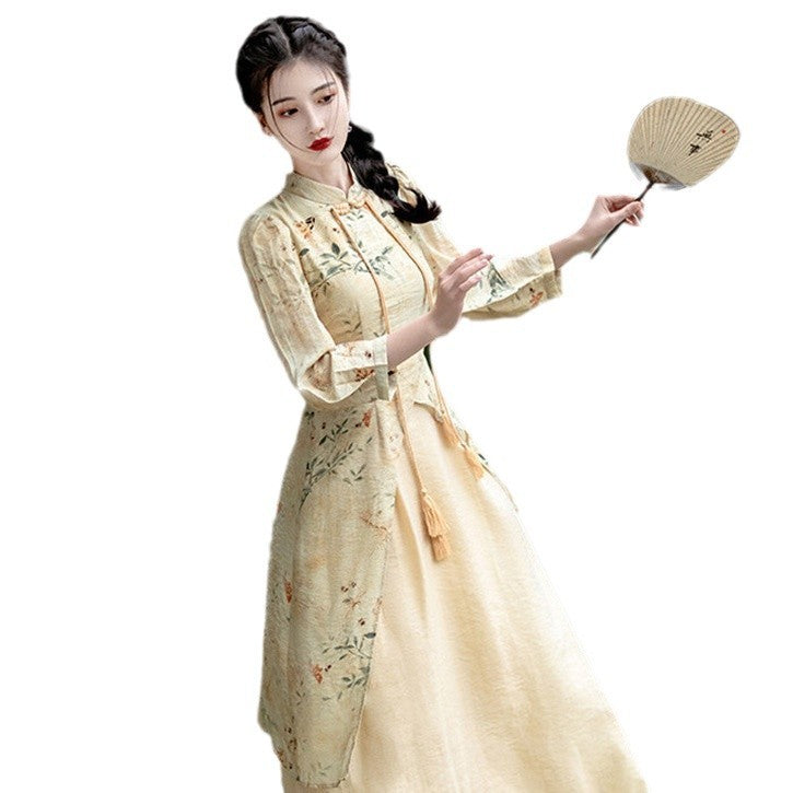 Chinese Button Knots Cheongsam Dress For Women