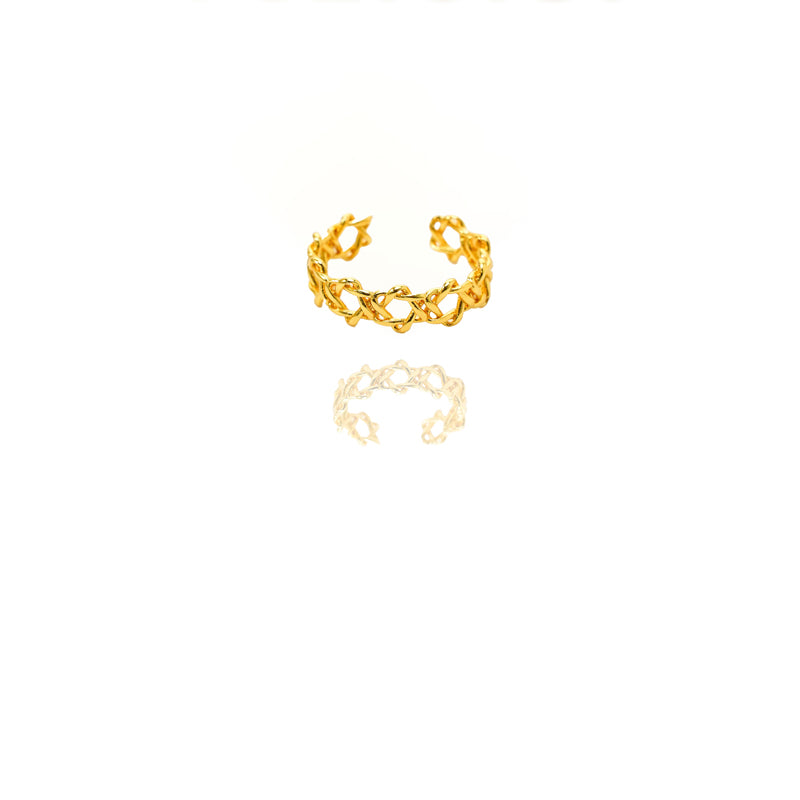 24k Gold Jewelry,Adjustable Ring Vintage Charm Jewelry,Fine Gold Celtic Knot Band Eternity Ring