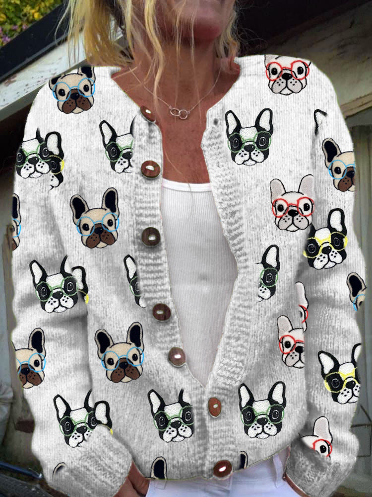 3D Digital Printing Cardigan Knitted Coat Women