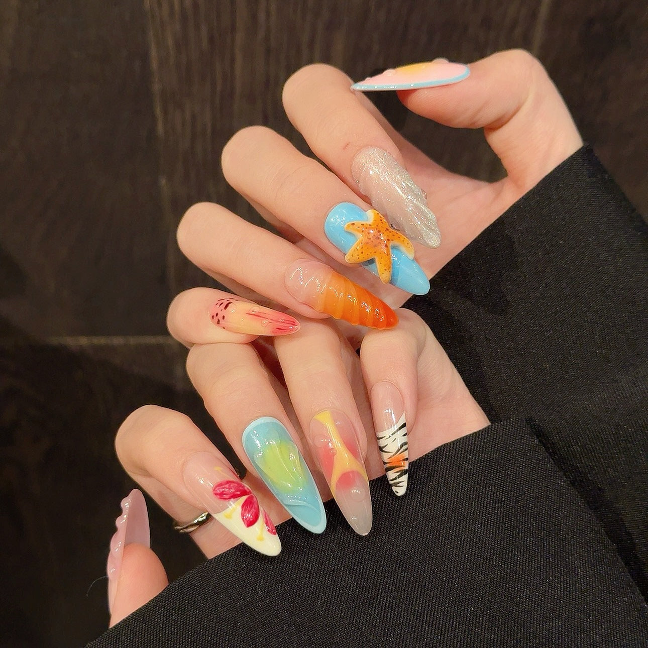 Three-dimensional Starfish Island Vacation Style Wear Nail Tip