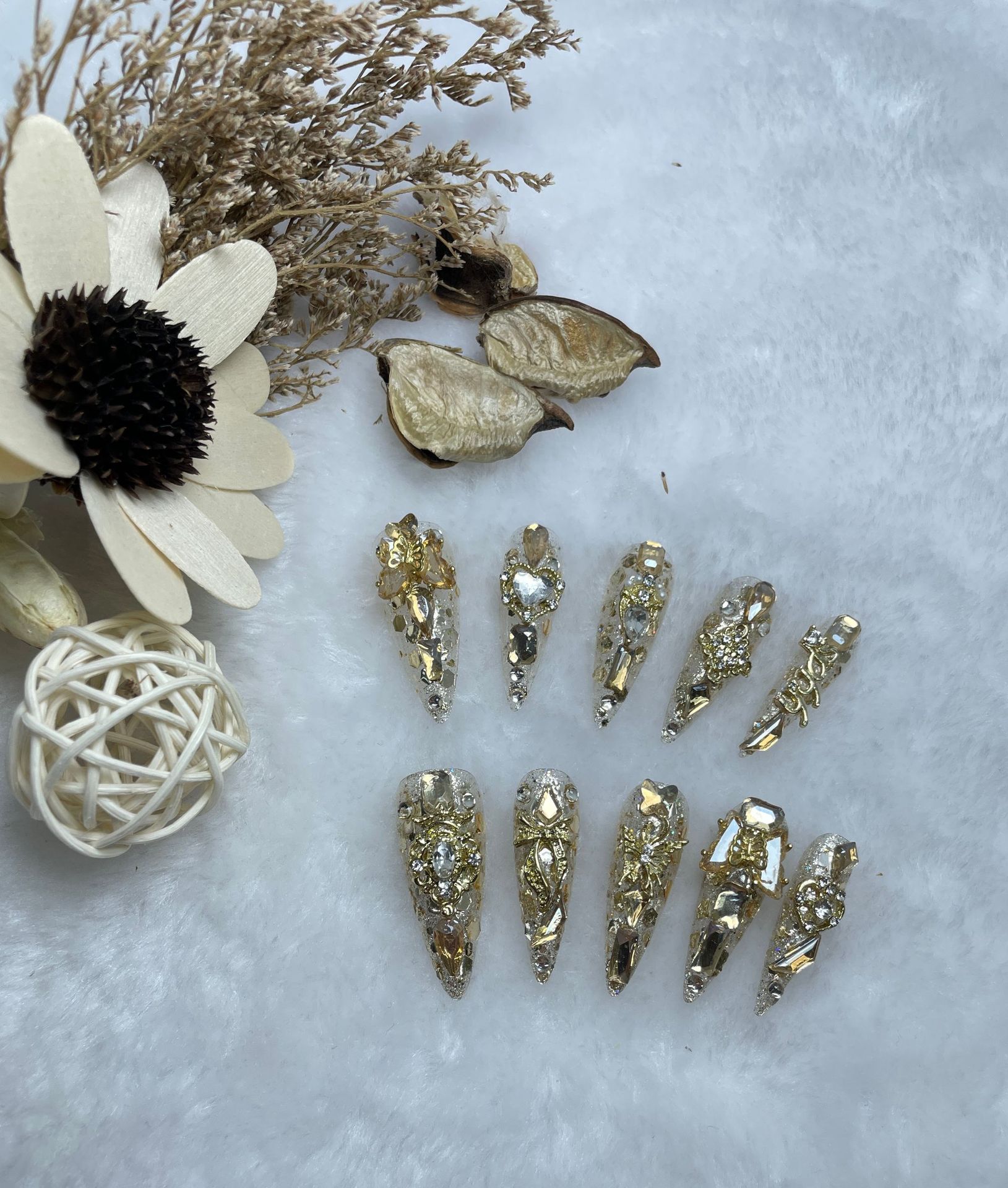 Handmade Wear Nail Luxury Elegant Advanced Heavy Industry Long Manicure